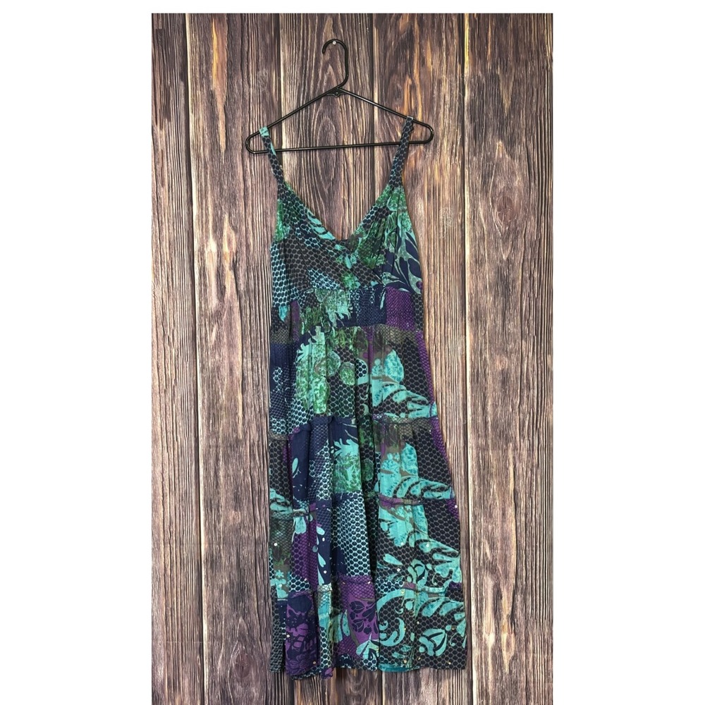 Pretty Pink Patchwork Maxi Dress Women's 2X Floral Print V Neck Bohemian